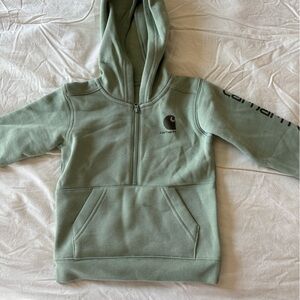 Carhartt Hoodie Youth 18mo Toddler Kids Green Pullover Sweatshirt Quarter Zip